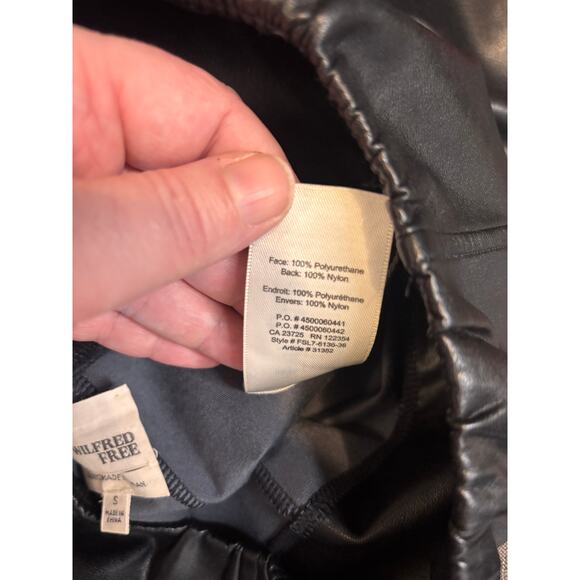 Wilfred Free Faux Leather High Waisted Leggings Black Skinny Fit Size Small - Picture 5 of 8